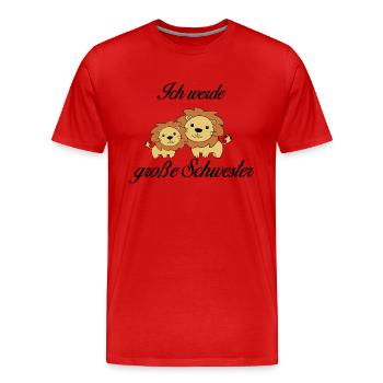 Große Schwester - Männer Premium Bio T-Shirt - Rot - Vorne - Damien (186cm)