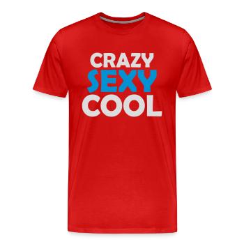 design cool sexy fou - T-shirt bio Premium Homme - rouge - Devant - Damien (186cm)