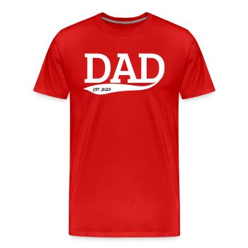 Papa 2023 - T-shirt bio Premium Homme - rouge - Devant - Damien (186cm)