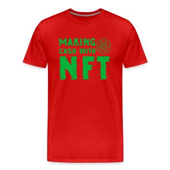 Making cash with NFT - T-shirt bio Premium Homme - rouge - Devant - Damien (186cm)