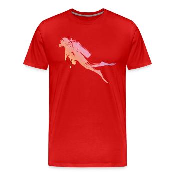 Tauchen Silhouette - Männer Premium Bio T-Shirt - Rot - Vorne - Damien (186cm)
