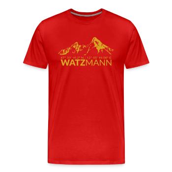 Watzmann GPS Koordinaten Breitengrad Längengrad - Männer Premium Bio T-Shirt - Rot - Vorne - Damien (186cm)
