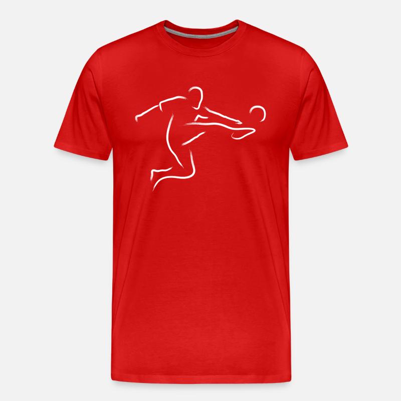 Fußball - Männer Premium Bio T-Shirt - Rot