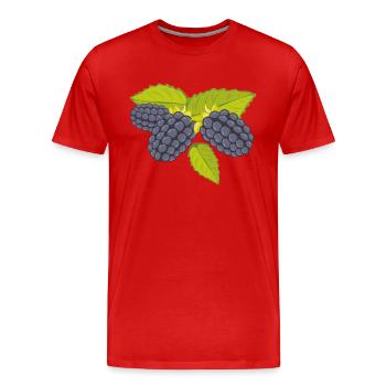 Brombeere - Männer Premium Bio T-Shirt - Rot - Vorne - Damien (186cm)