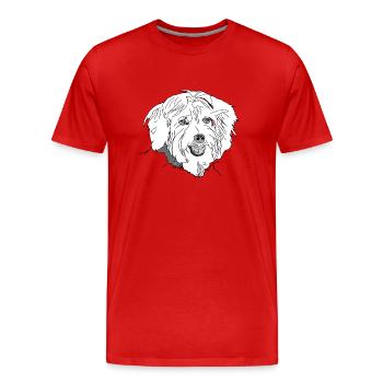 Havanais - T-shirt bio Premium Homme - rouge - Devant - Damien (186cm)