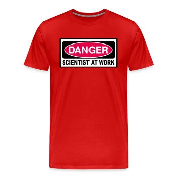 Scientifique - T-shirt bio Premium Homme - rouge - Devant - Damien (186cm)