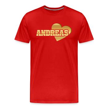 Gift for Andreas - Men's Premium Organic T-Shirt - red - Front - Damien (186cm)