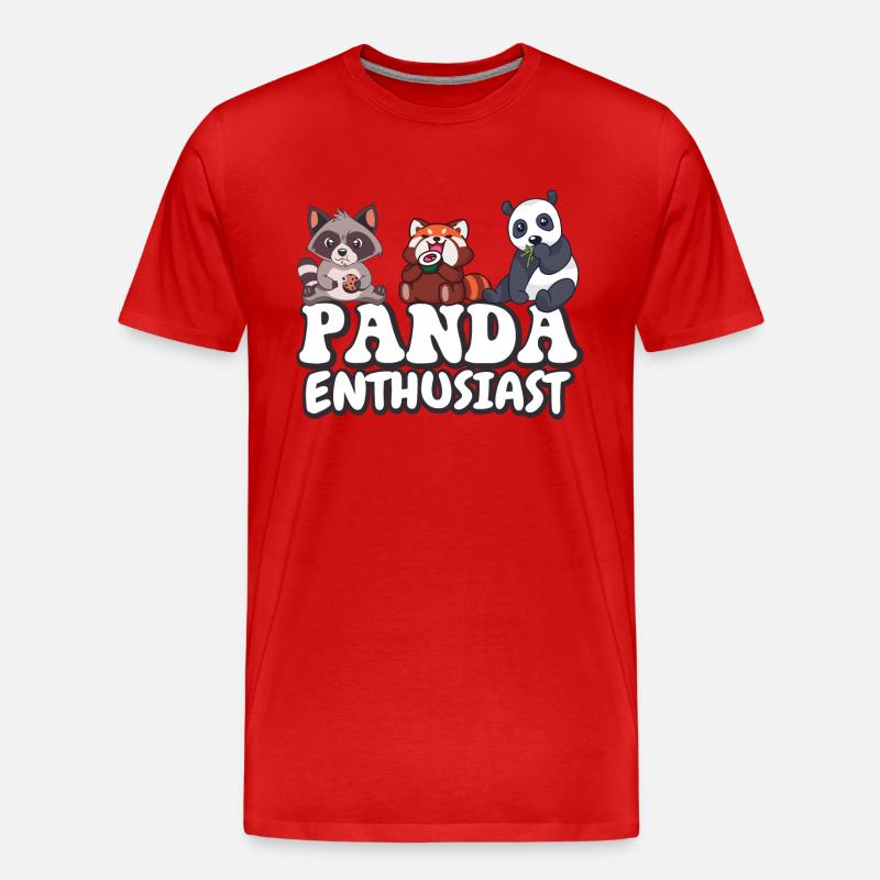 Panda enthusiast - Männer Premium Bio T-Shirt - Rot