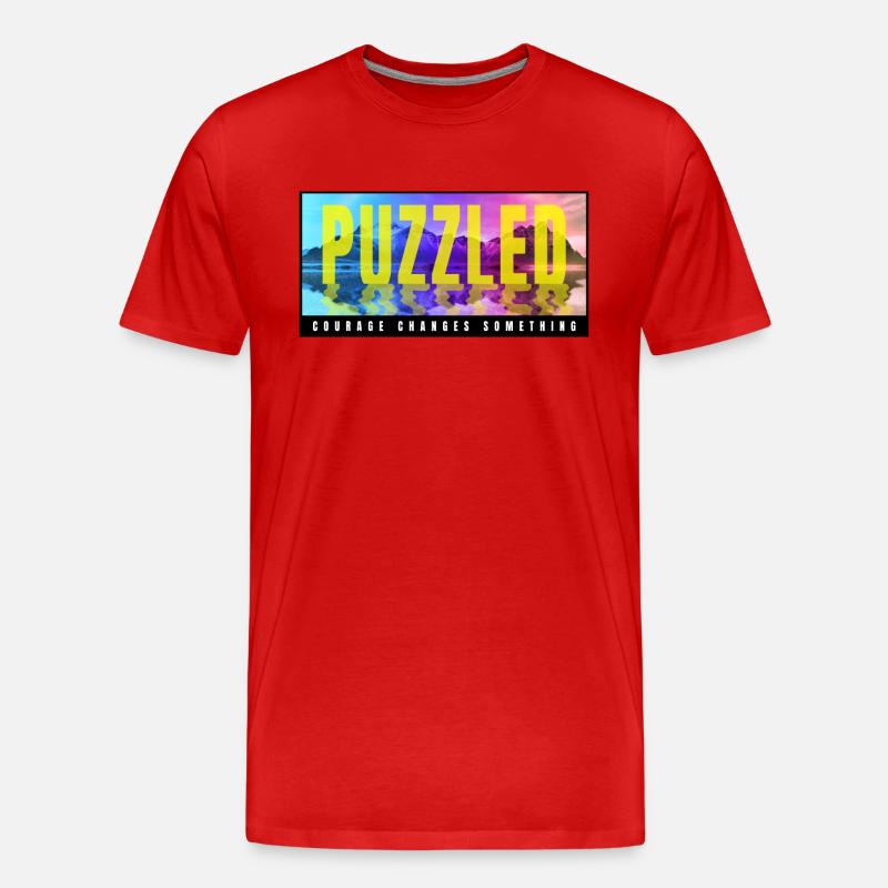 Puzzled - Men's Premium Organic T-Shirt - red