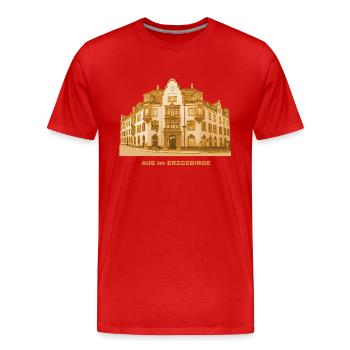 Aue Town Hall Erzgebirge Saxony Mining Wismut - T-shirt bio Premium Homme - rouge - Devant - Damien (186cm)