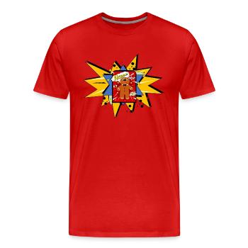 Elsässer Pop ART - Männer Premium Bio T-Shirt - Rot - Vorne - Damien (186cm)