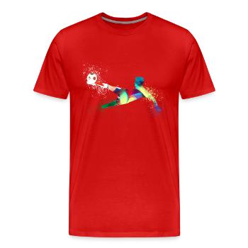 Soccer ,Soccer Soccer, Soccer masculin,graffiti - T-shirt bio Premium Homme - rouge - Devant - Damien (186cm)