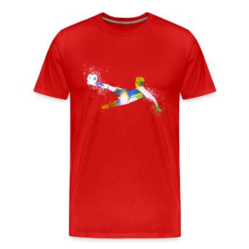 Soccer ,Soccer Soccer, Soccer masculin,graffiti - T-shirt bio Premium Homme - rouge - Devant - Damien (186cm)