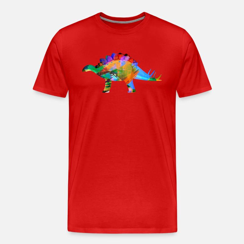 Stegosaurus,dinosaurier,graffiti,malerei - Männer Premium Bio T-Shirt - Rot