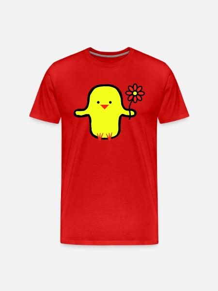 Cute Bird - Men's Premium Organic T-Shirt - red