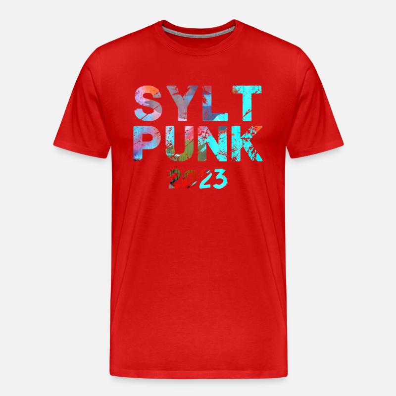 sylt punksylt punk,punk,punks,sylt,graffiti - Männer Premium Bio T-Shirt - Rot