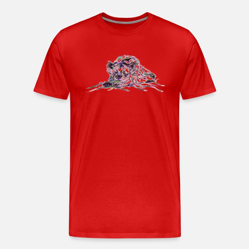 Hyäne Abstract - Männer Premium Bio T-Shirt - Rot