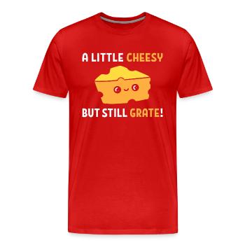 Funny Cheese Word Game Cheesemaker - T-shirt bio Premium Homme - rouge - Devant - Damien (186cm)