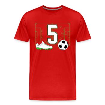 Football Club Amateur Football 5 Birthday Football - Men's Premium Organic T-Shirt - red - Front - Damien (186cm)