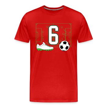 Football Club Amateur Football 6 Birthday Football - Men's Premium Organic T-Shirt - red - Front - Damien (186cm)