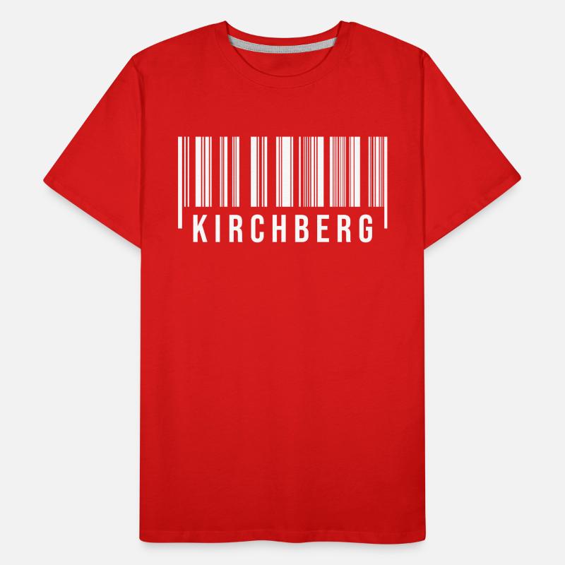 Erzgebirge Strichcode Kirchberg Männer Premium Bio T-Shirt