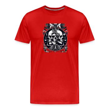 Tod veni vidi vici - Männer Premium Bio T-Shirt - Rot - Vorne - Damien (186cm)