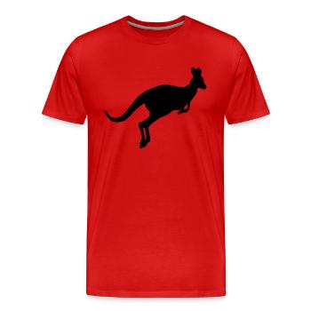 kangaroo 01 - Männer Premium Bio T-Shirt - Rot - Vorne - Damien (186cm)