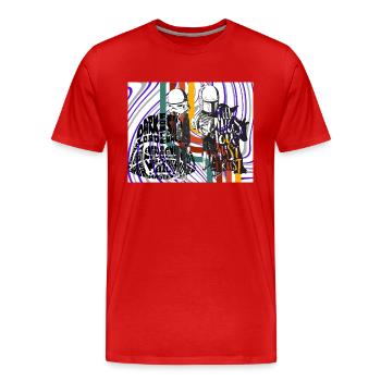 6 Original - Männer Premium Bio T-Shirt - Rot - Vorne - Damien (186cm)