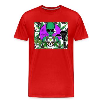 2 Original - Männer Premium Bio T-Shirt - Rot - Vorne - Damien (186cm)