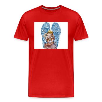 2 D’origine - T-shirt bio Premium Homme - rouge - Devant - Damien (186cm)