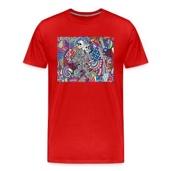 4 Original - Männer Premium Bio T-Shirt - Rot - Vorne - Damien (186cm)