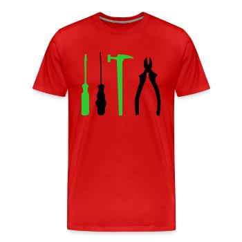 werkzeug - Männer Premium Bio T-Shirt - Rot - Vorne - Damien (186cm)