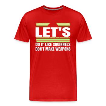 Désarmement Anti Guerre Flower Power Cadeau d’anniversaire - T-shirt bio Premium Homme - rouge - Devant - Damien (186cm)