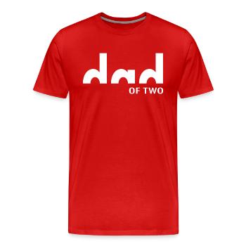 Vater Vatertag Dad of two Eltern - Männer Premium Bio T-Shirt - Rot - Vorne - Damien (186cm)