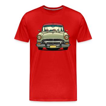 Voiture de collection - T-shirt bio Premium Homme - rouge - Devant - Damien (186cm)