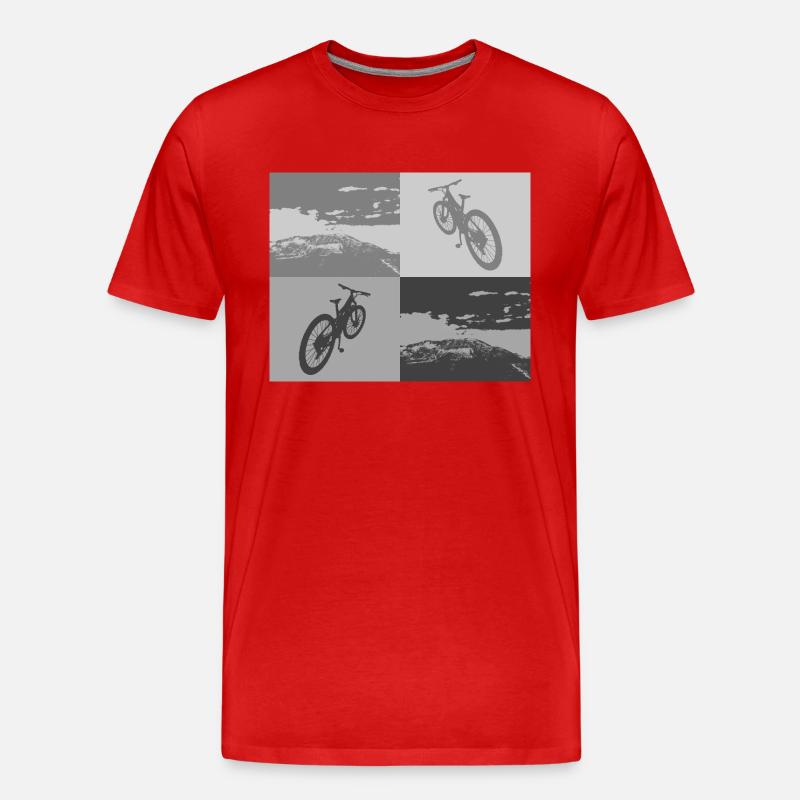 MTB Pop Art grey - Männer Premium Bio T-Shirt - Rot