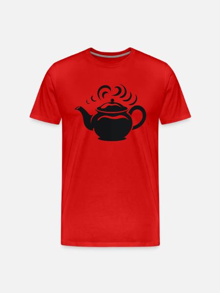 Steaming Teapot - Men's Premium Organic T-Shirt - red
