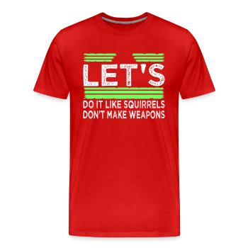 Paix, Désarmement, Famille, Contre-culture, Dictons - T-shirt bio Premium Homme - rouge - Devant - Damien (186cm)