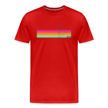RIDM Stripes Humming-Bird - Men's Premium Organic T-Shirt - red - Front - Damien (186cm)