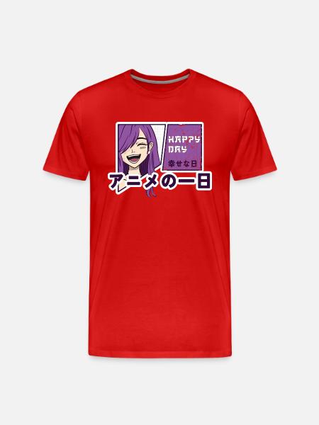 Happy day with anime - Men's Premium Organic T-Shirt - red