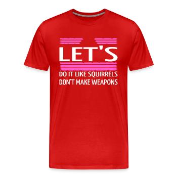 Funky Hippie Festival Anti guerre dictons coeur - T-shirt bio Premium Homme - rouge - Devant - Damien (186cm)