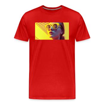 Réflexions d’été - T-shirt bio Premium Homme - rouge - Devant - Damien (186cm)
