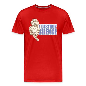 Hund Trompete Posaunist Musik Instrument - Männer Premium Bio T-Shirt - Rot - Vorne - Damien (186cm)