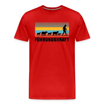 Führungskraft Schafe Hirte Geschenkidee Lustig - Männer Premium Bio T-Shirt - Rot - Vorne - Damien (186cm)