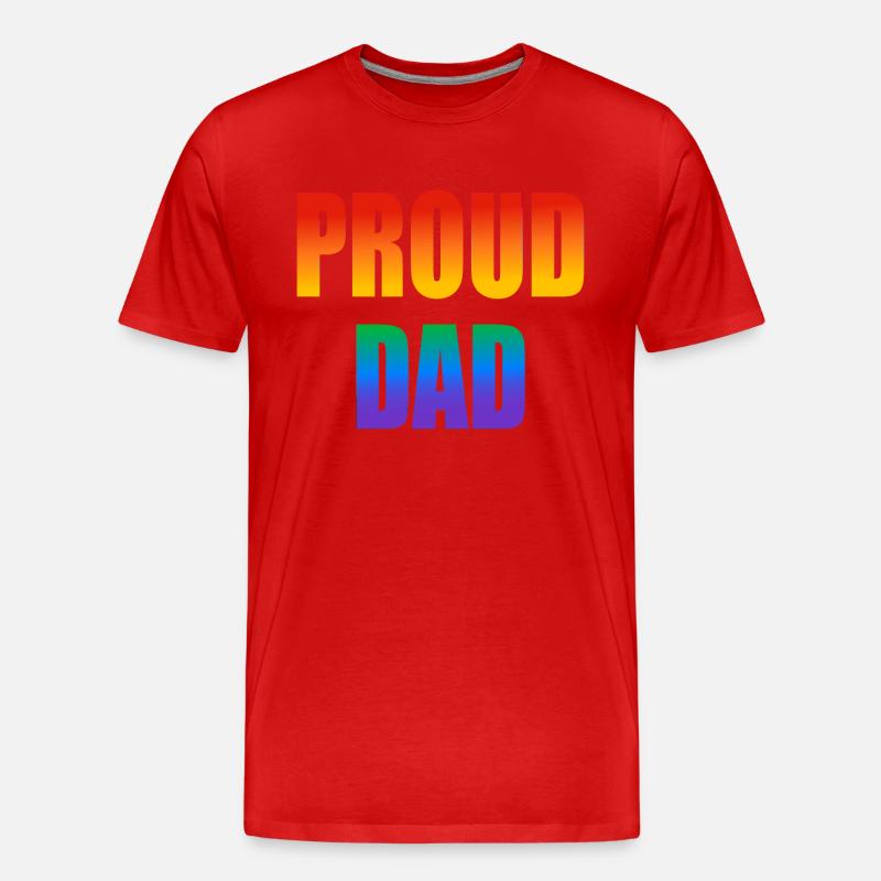 Stolzer Papa schwuler Regenbogen - Männer Premium Bio T-Shirt - Rot
