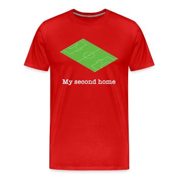 Fußball Platz grün lustiger Spruch - Männer Premium Bio T-Shirt - Rot - Vorne - Damien (186cm)