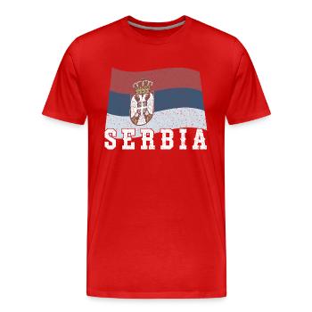 Serbien Herkunft Heimat Liebe Adler National Balka - Männer Premium Bio T-Shirt - Rot - Vorne - Damien (186cm)