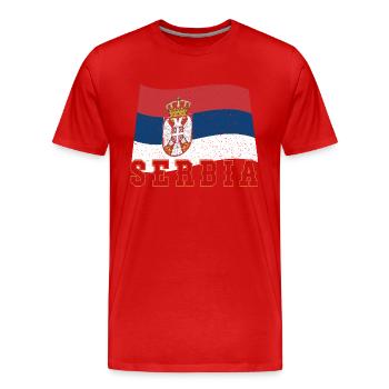 Serbien Herkunft Heimat Liebe Adler National Balka - Männer Premium Bio T-Shirt - Rot - Vorne - Damien (186cm)