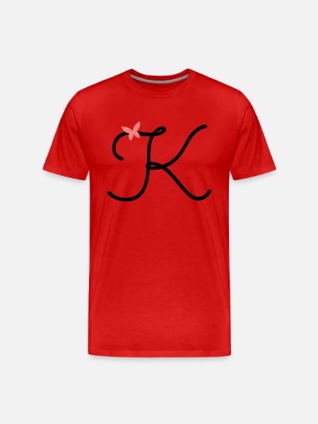 Buchstabe K Schmetterlingsbuchstabe - Männer Premium Bio T-Shirt - Rot