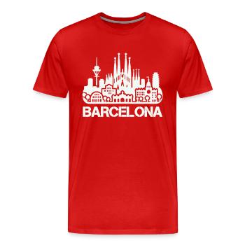 Horizon de Barcelone - T-shirt bio Premium Homme - rouge - Devant - Damien (186cm)